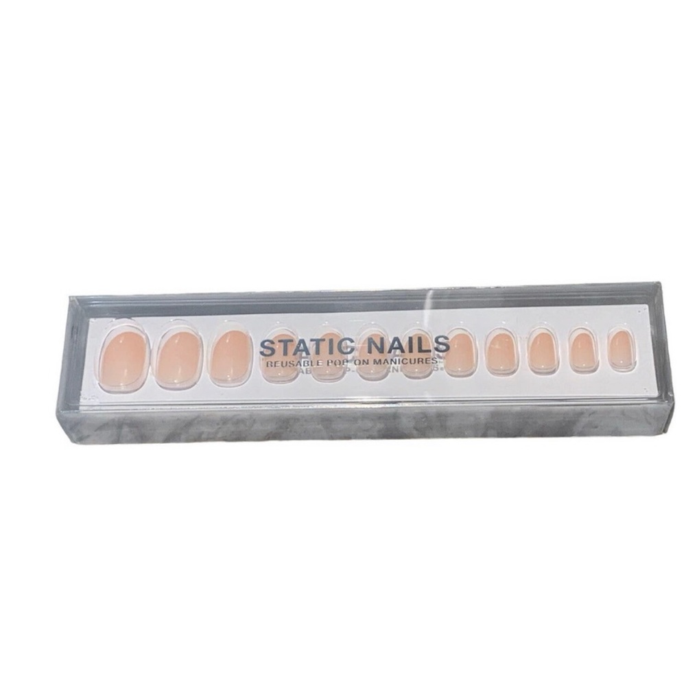 STATIC NAILS Reusable Pop-On Curved French Round NIB Classic One Set